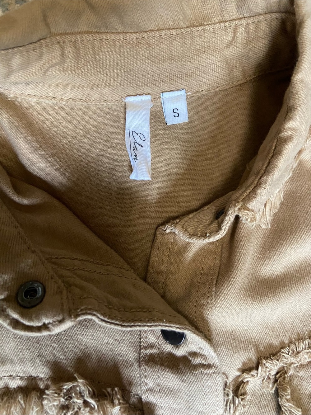 Elan "Rock & Roll" Frayed Shacket — Size Small - Picture 5 of 5
